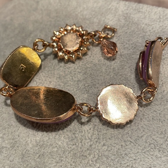 Liz Claiborne Sherbert Bracelet Pink & Orange & gold 7” - Picture 4 of 9